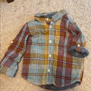 GAP Red and Yellow Button Down Shirt Classic Style